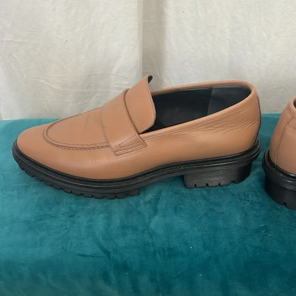 Balencia Paris Camel Leather Loafers l39 EU Like New - Picture 8 of 13